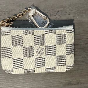 Damier Azur Small Key Pouch with Gold Like Chain